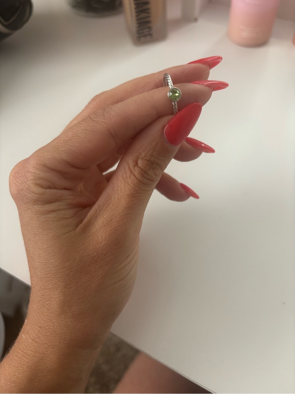 August Birthstone ring